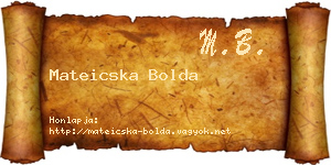 Mateicska Bolda névjegykártya